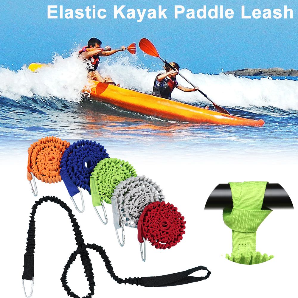 Fishing Kayak Paddle Leash - Trela elástica ajustável para caiaque, canoa,