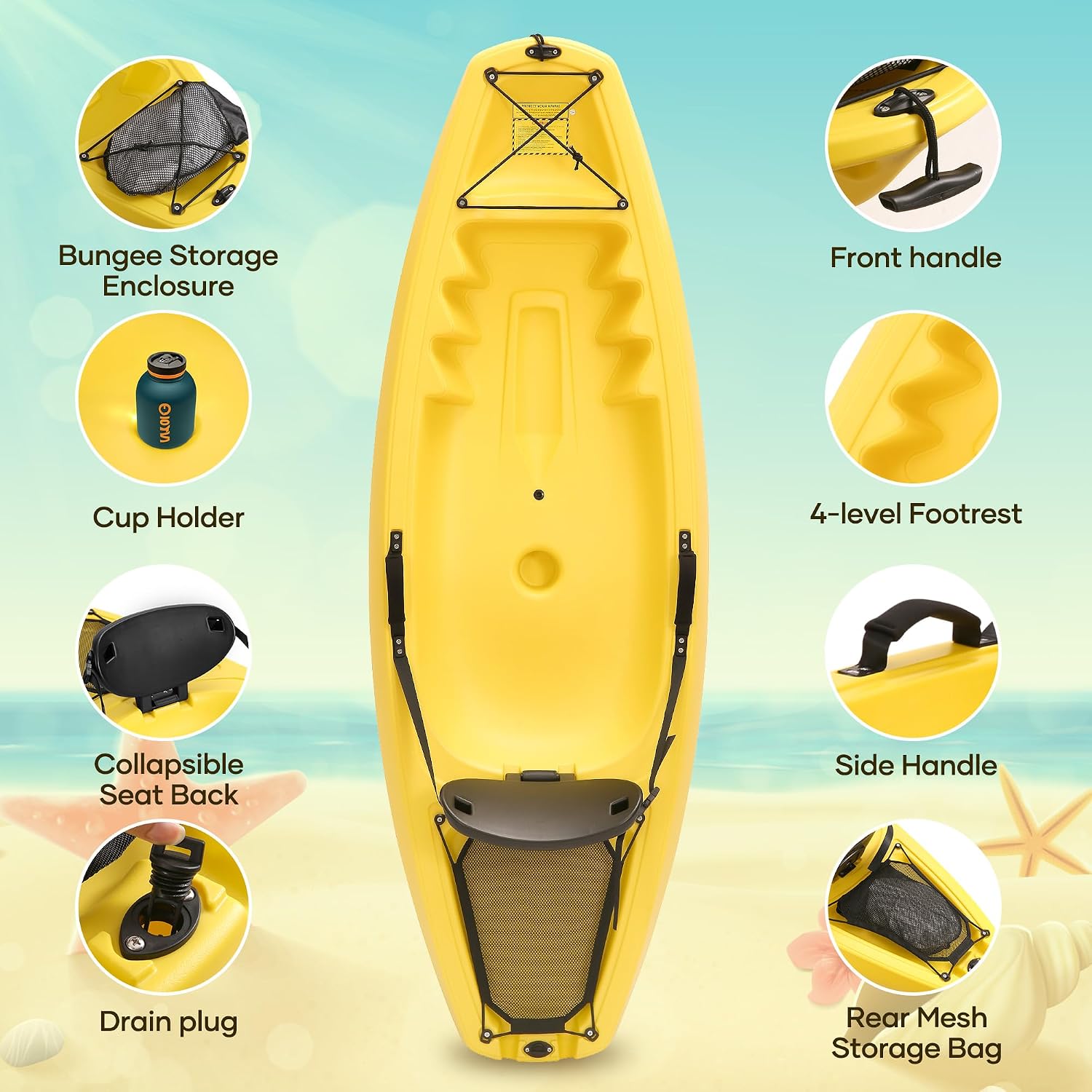 Caiaque com Remo de 6,5 Pés, B - Fishing Kayak Sit In avaliação e preço