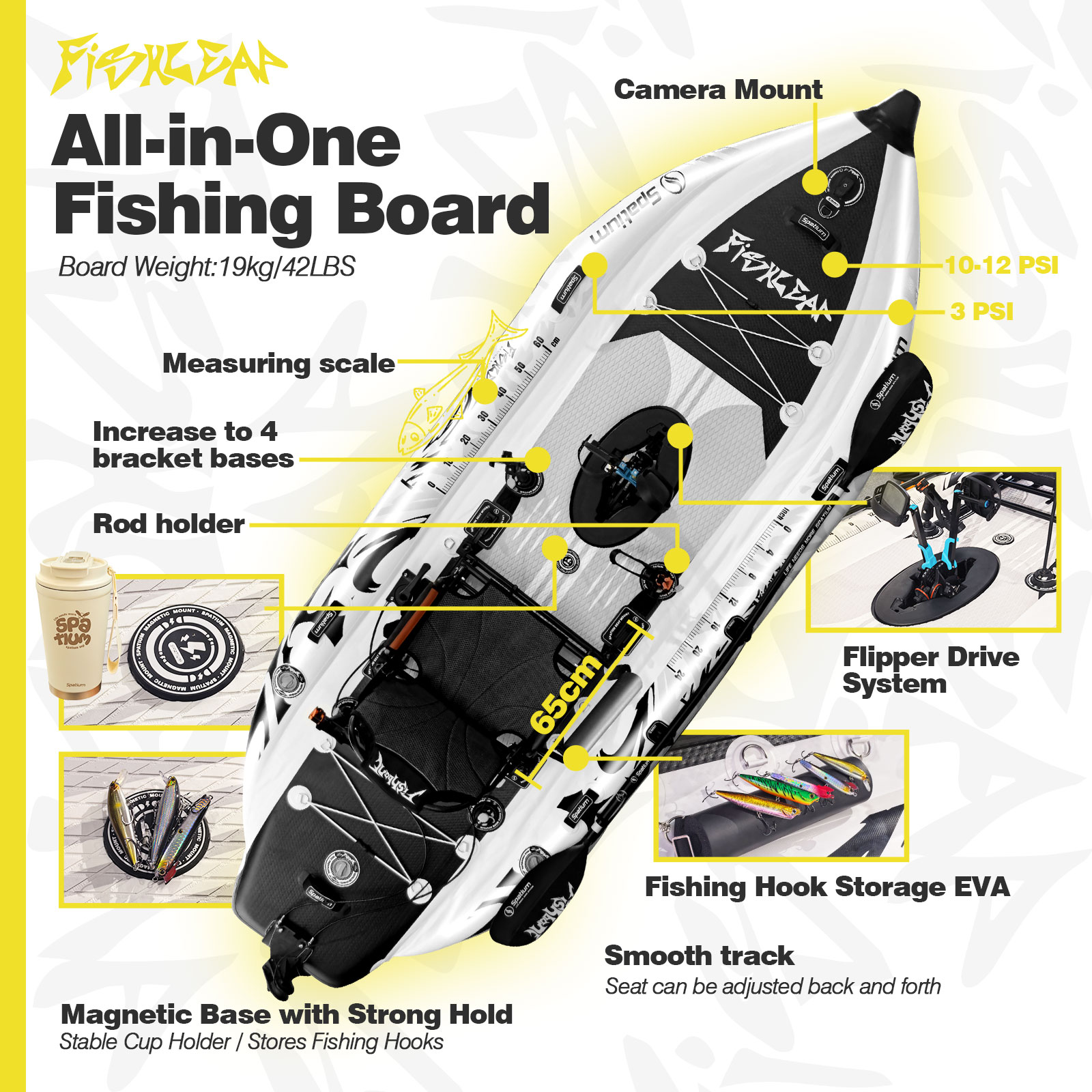 Caiaque Inflável Spatium de 11 - Fishing Kayak Seat avaliação e preço